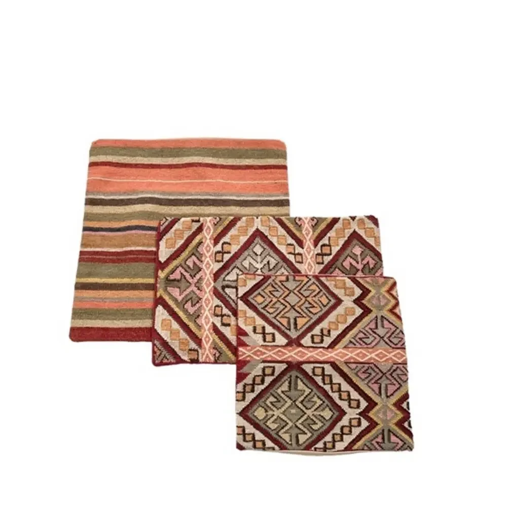 Pottery Barn Set of 3 Geometric Shelton Kilim Wool Decorative Pillow‎ Covers